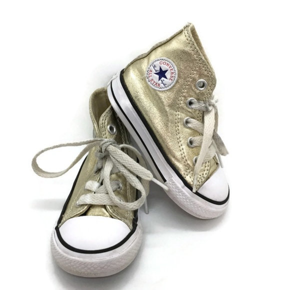 Converse Other - Converse Metallic High Top Sz 5 Toddler